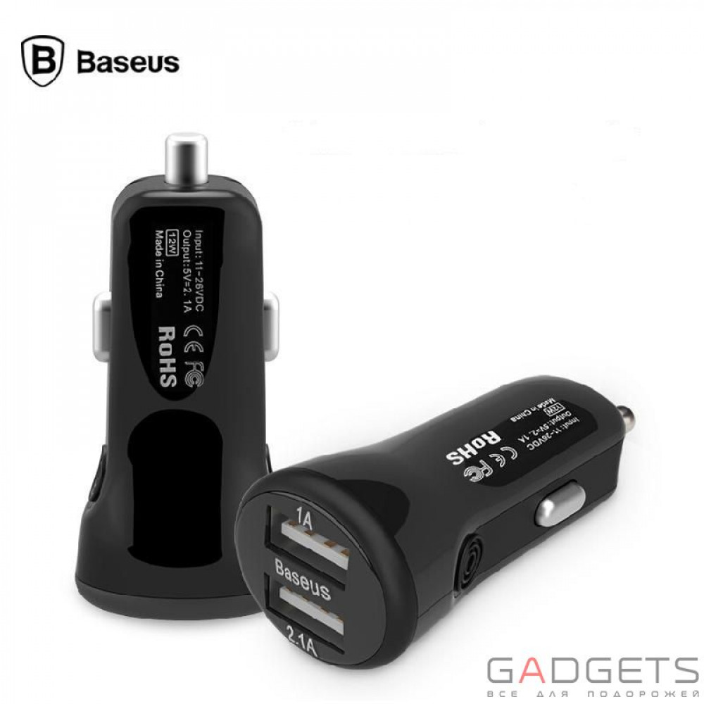 Фото Автомобільний зарядний пристрій Baseus Tiny-color Car Charger Black
