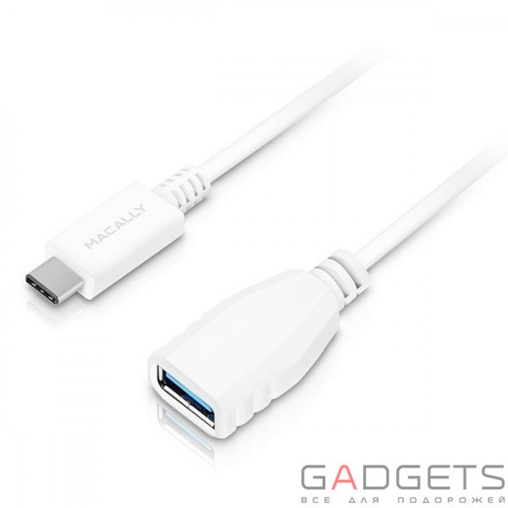 Фото Кабель для передачі даних Macally USB-C Charge/Sync Cables білий (UC3UAF-W)