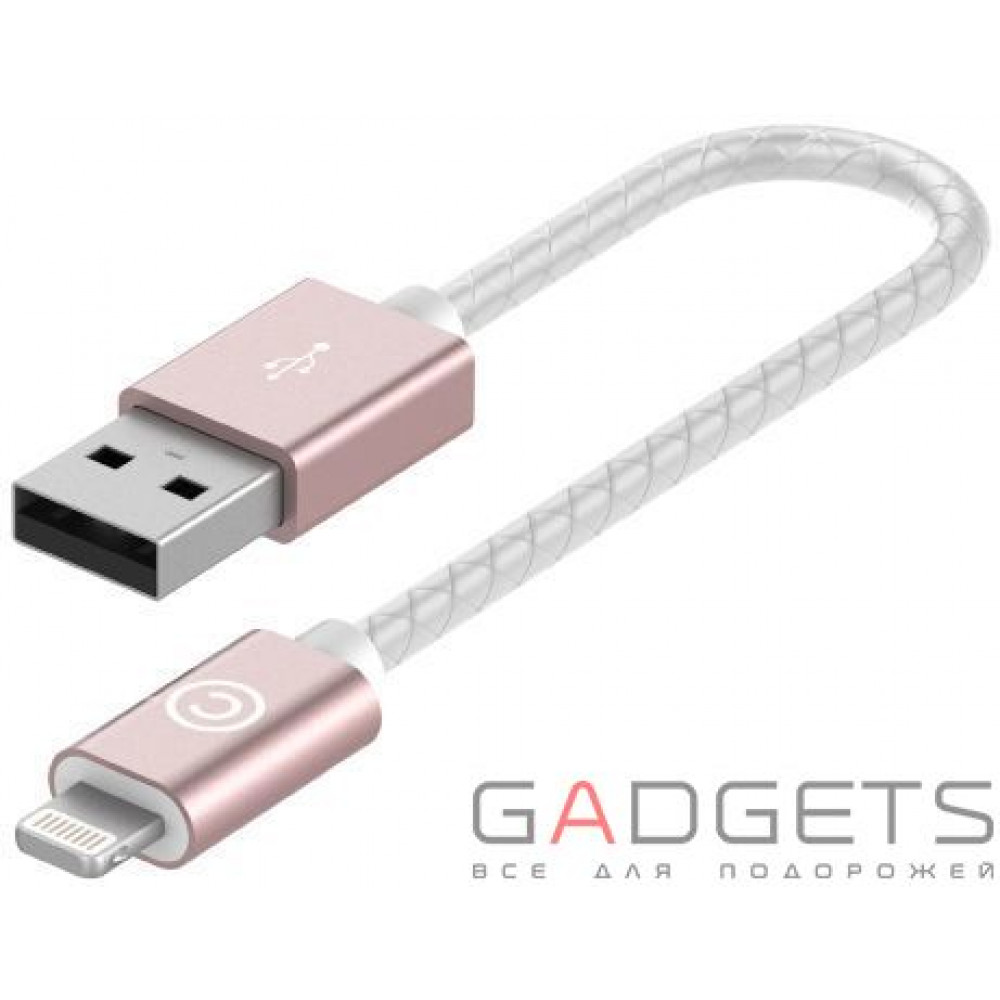 Фото Кабель для зарядки і синхронізації Lab.C Lightning Leather Cable A.L Rose Gold (0.15 m) (LABC-510-RG)