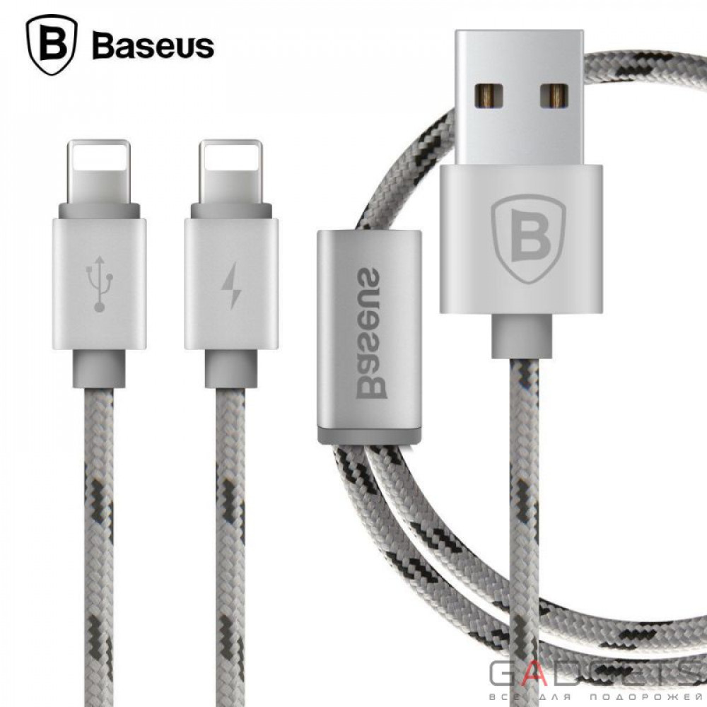 Фото Кабель Baseus Portman Series 2-in-1 Dual-lightning Cable 1.2M Silver