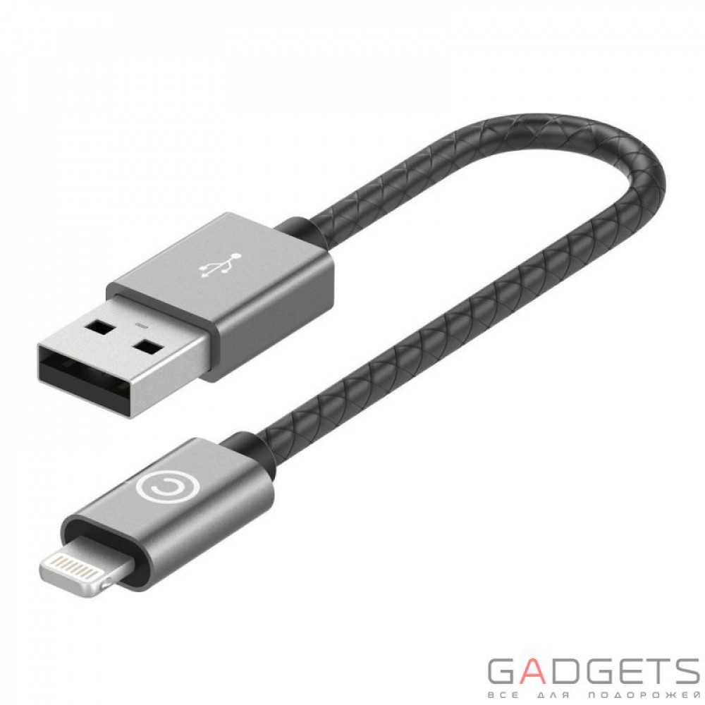 Фото Кабель для зарядки и синхронизации Lab.C Lightning Leather Cable A.L Space Grey (1.8 m) (LABC-511-GR)