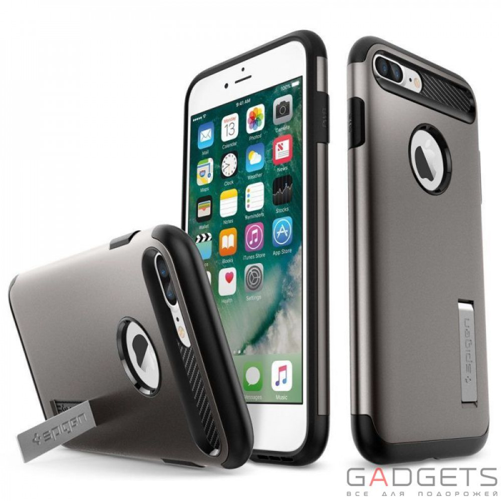 Фото Чохол-накладка Spigen Case Slim Armor Gun Metal для iPhone 7 Plus (SGP-043CS20309)