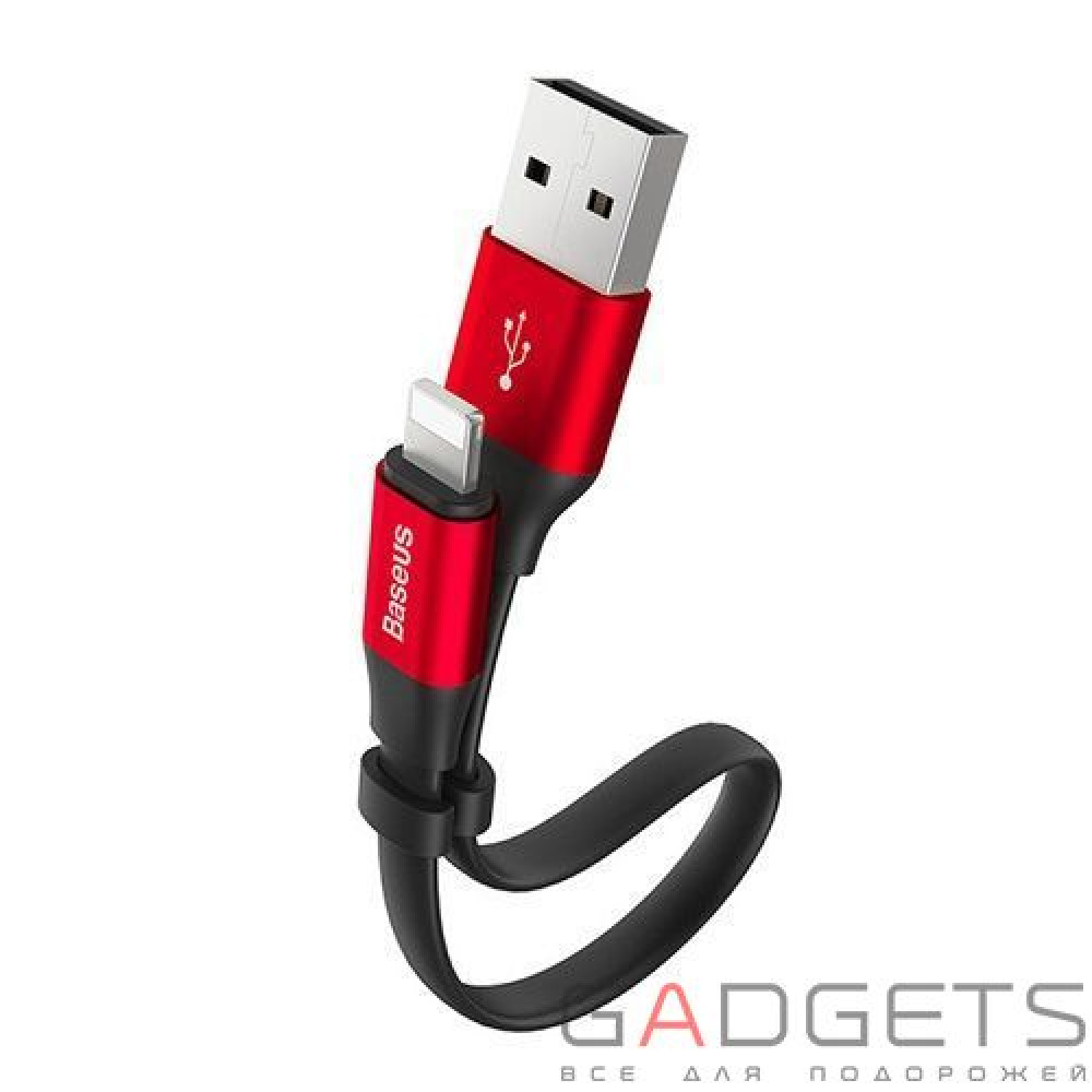Фото Кабель Baseus Nimble Portable Cable для Apple 23CM Black+Red (CALMBJ-B91)