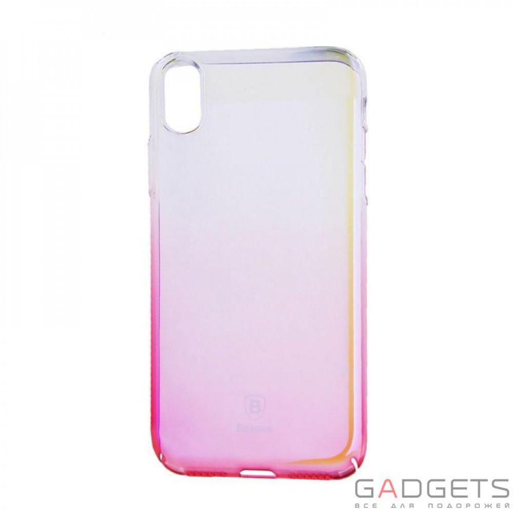 Фото Чохол Baseus Glaze Case Transparent Pink для iPhone X (WIAPIPH8-GC04)