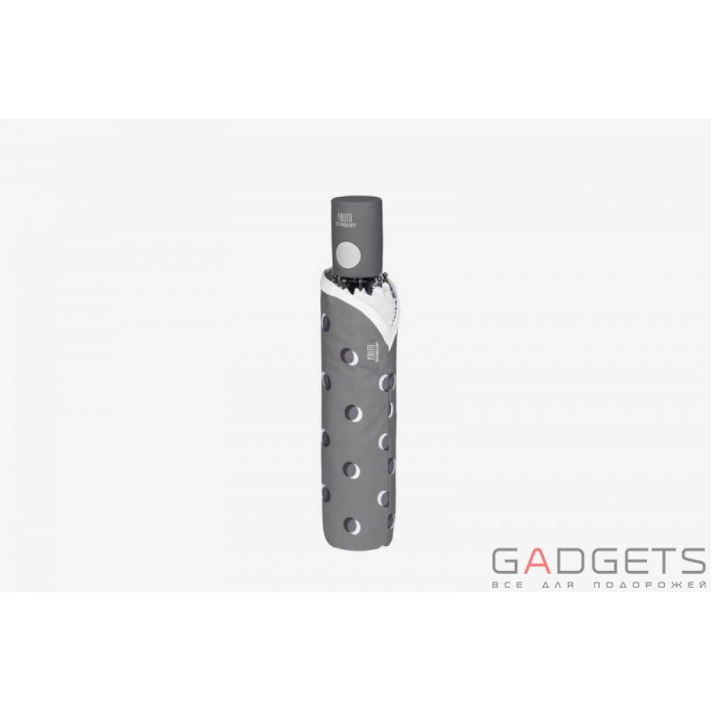 Фото Зонт складной женский Perletti Technology Серый горошек (21603;5448)