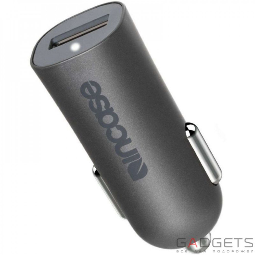 Фото Автомобильное зарядное устройство Incase Mini Car Charger с кабелем Lightning Charcoal (EC20117)