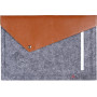 Коричневый фетровый чехол-конверт Gmakin для Macbook 12 с экокожей (GM12-12) фото 0