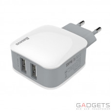 Сетевое зарядное устройство Baseus Letour Charger 2 USB 2.4 Amp White Сетевое зарядное устройство Baseus Letour Charger 2 USB 2.4 Amp White