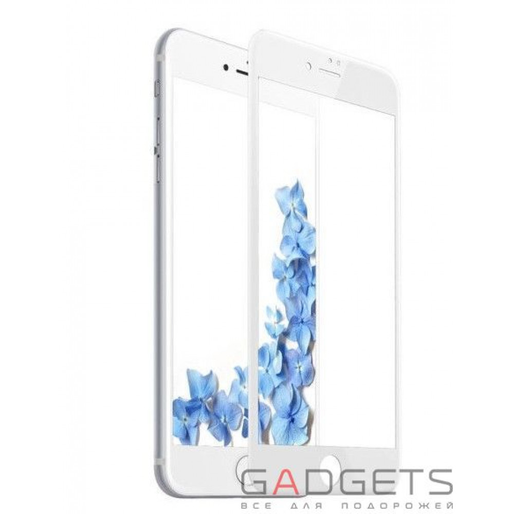 Фото Захисне скло Baseus 0.2mm Silk-screen Tempered Glass White для iPhone 8 Plus (SGAPIPH7SP-ASL02)