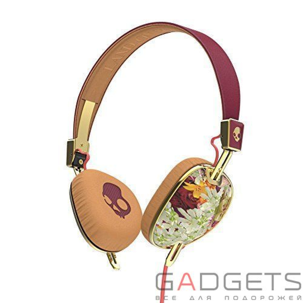 Фото Наушники Skullcandy Floral/BurGundy/Rose Gold KnockOut On-Ear w/mic 3 (S5AVGM-395)