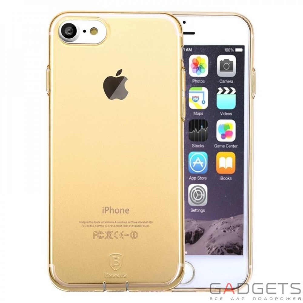 Фото Чохол-накладка Baseus Simple Series Case (Clear) For iPhone 7 Transparent Gold