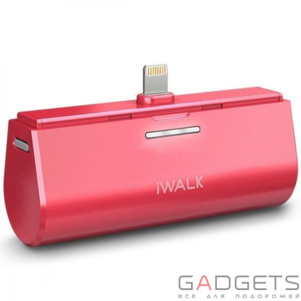 Фото Зовнішній акумулятор iWALK Link Me3000L Compact rechargeable docking backup battery 3000 mAh for Apple Lighting Pink