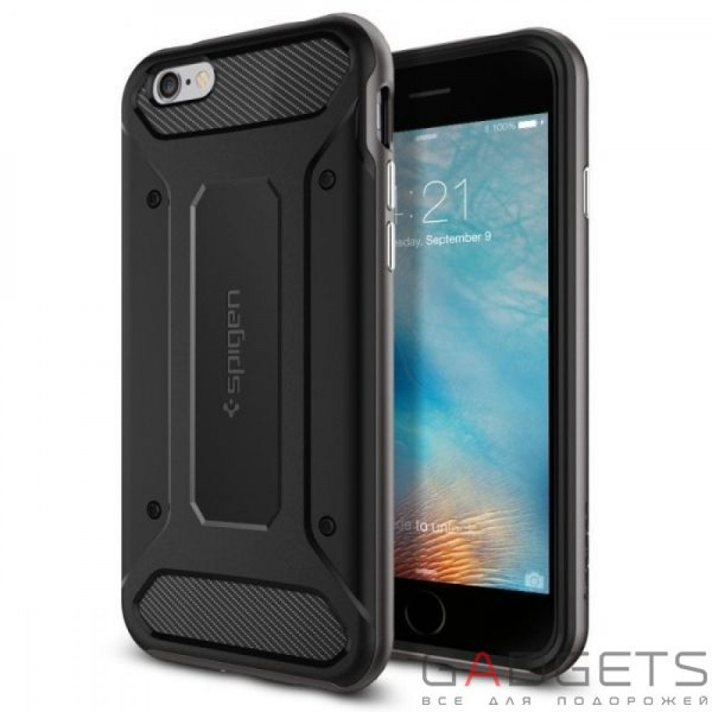 Фото Чохол-накладка Spigen Case Neo Hybrid Carbon Gun Metal for iPhone 66S (SGP11621)