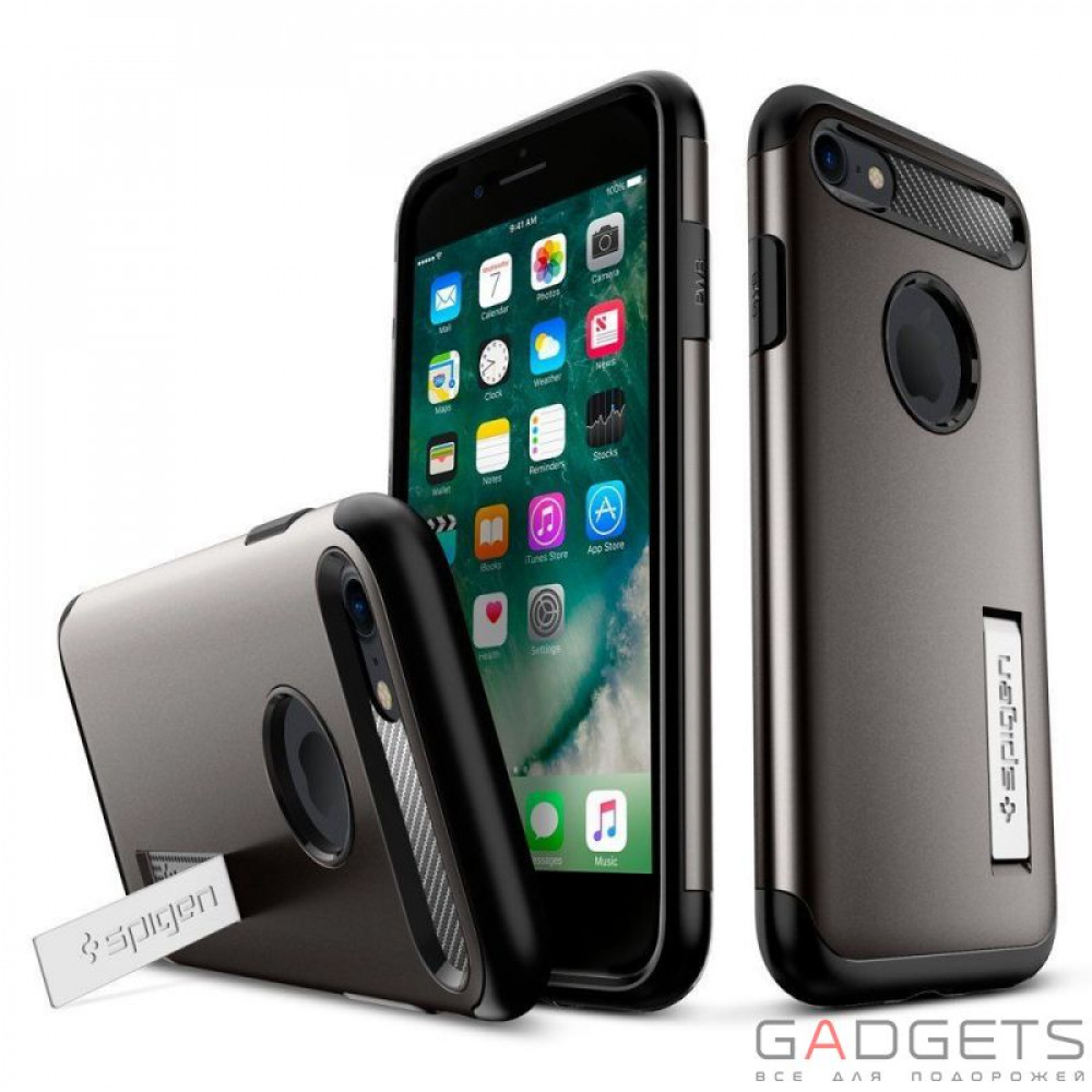 Фото Чохол-накладка Spigen Case Slim Armor Gun Metal для iPhone 7 (SGP-042CS20301)