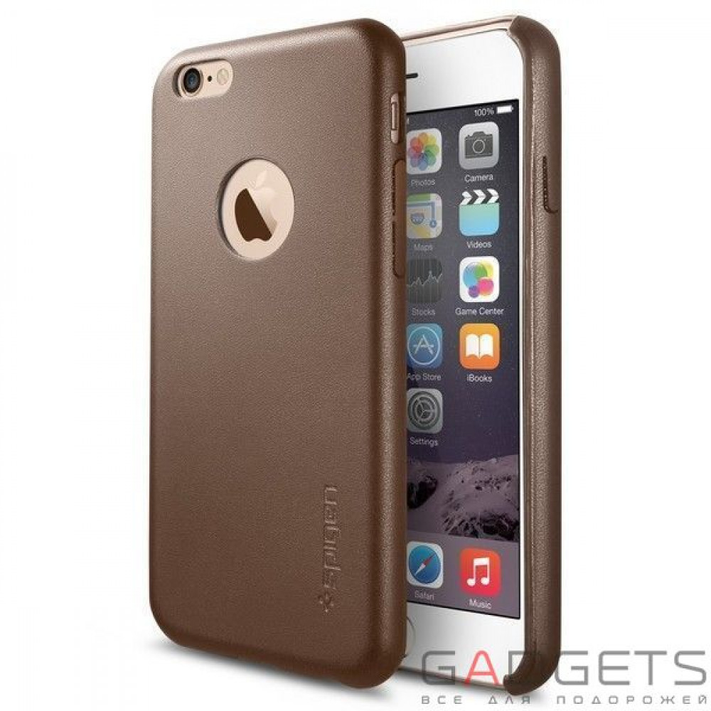 Фото Чохол-накладка Spigen Case Leather Fit Series Olive Brown for iPhone 66S (SGP11356)
