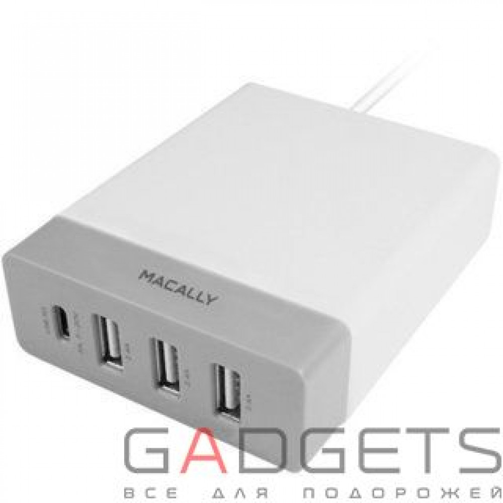 Фото Мережевий зарядний пристрій Macally Home Chargers white (HOME72UC-EU)