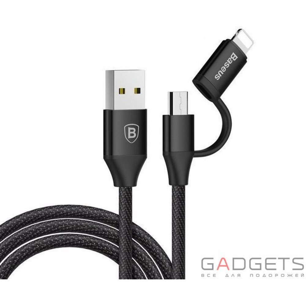 Фото Кабель Baseus Yaven Lightning Cable для Micro 1M Black (CAMUN-01)