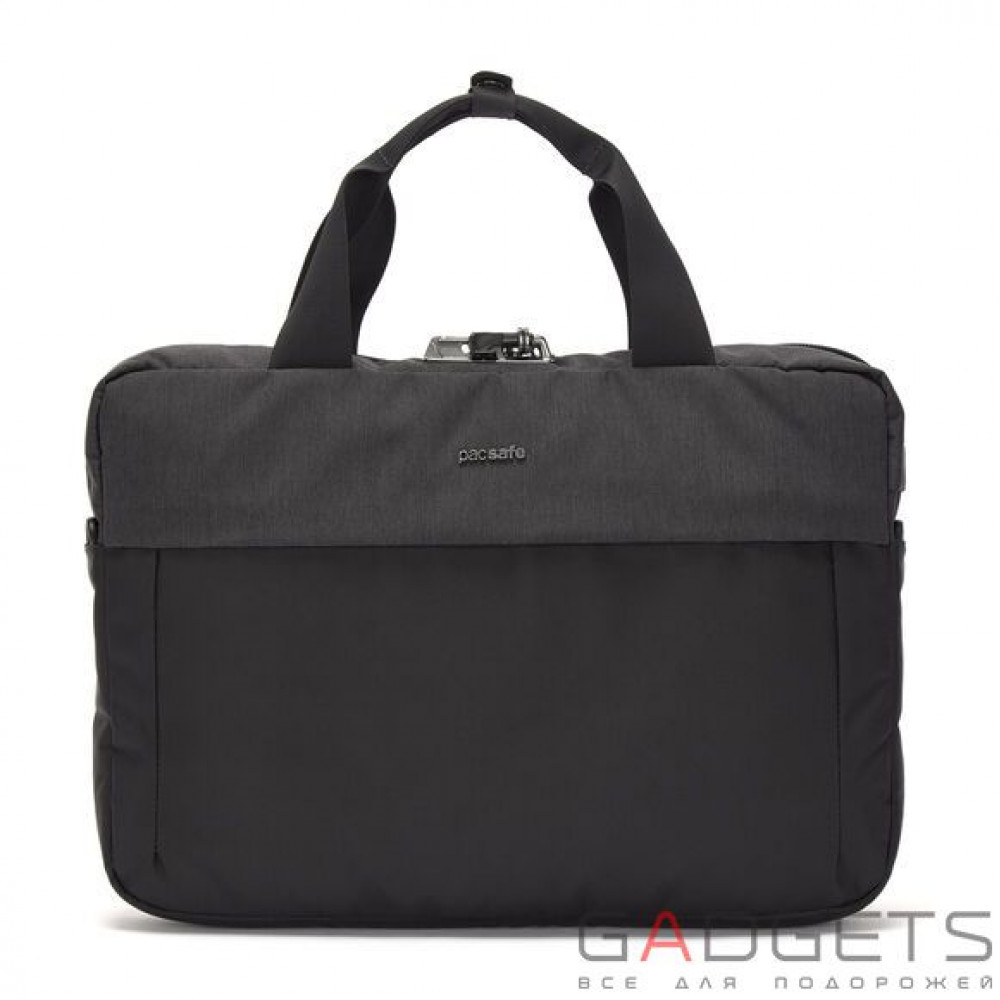 Фото Сумка для ноутбука 13 дюймів, горизонтальна, антизлодій Pacsafe Intasafe slim brief, 5 ступенів захисту, чорна