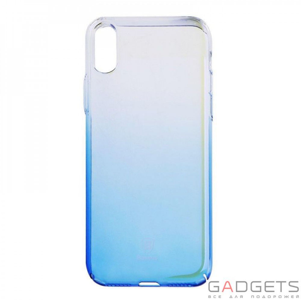 Фото Чехол Baseus Glaze Case Transparent Blue для iPhone X (WIAPIPH8-GC03)