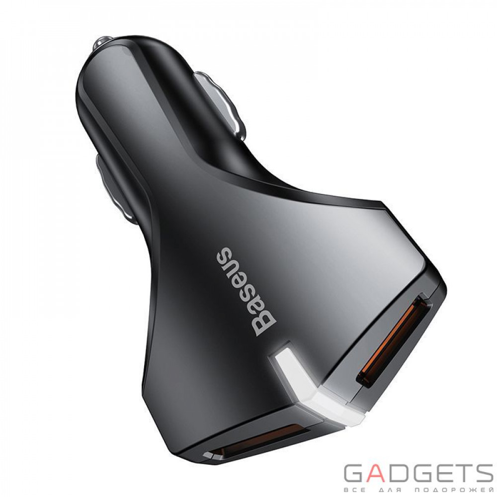 Фото Автомобільний зарядний пристрій  Baseus Small Rocket QC3.0 Dual-USB Car Charger Black (CCALL-RK01)