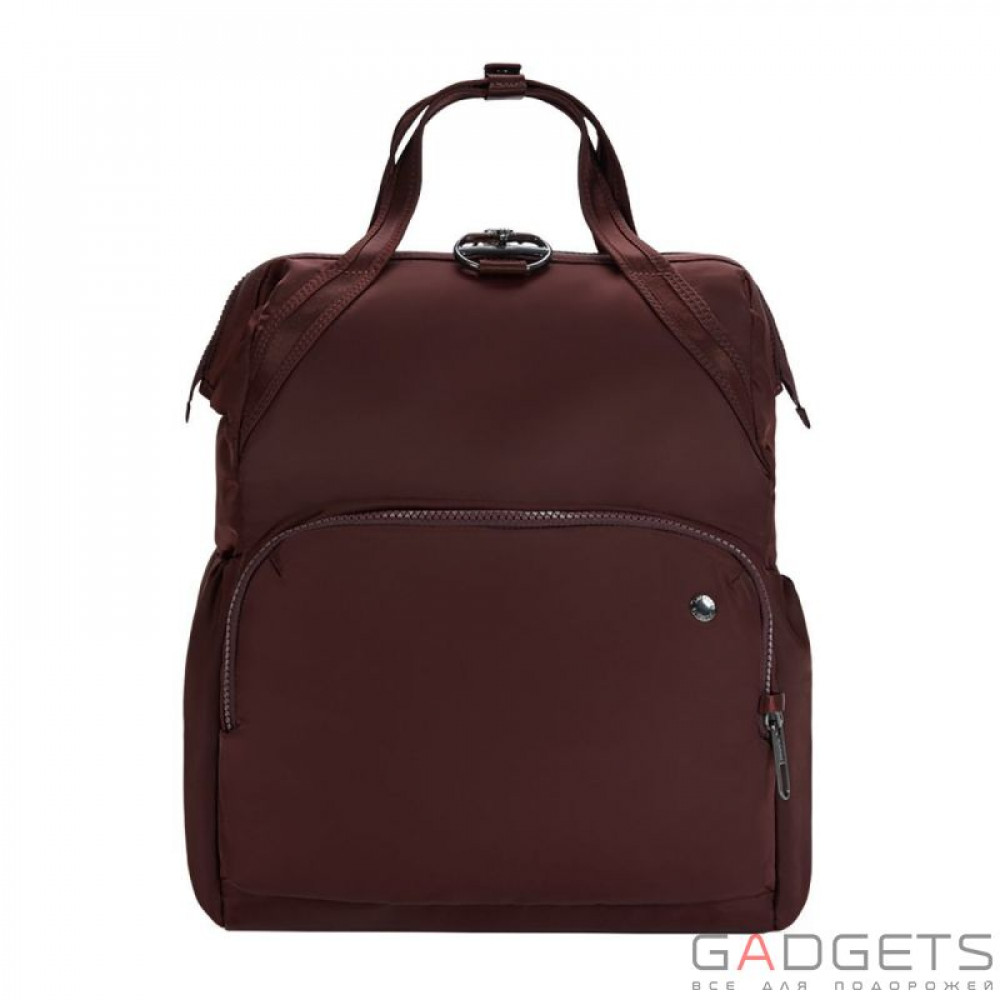Фото Женский рюкзак антивор Pacsafe Citysafe CX Backpack, 6 степеней защиты, бордовый