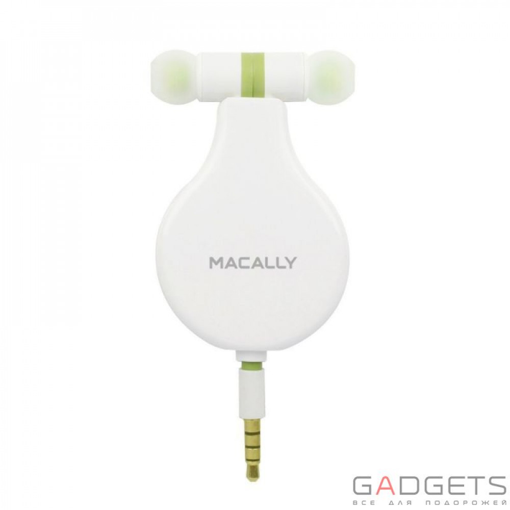 Фото Наушники Macally BUBAUDIO Retractable Earbud with Remote and Microphone (BUBAUDIO-W)