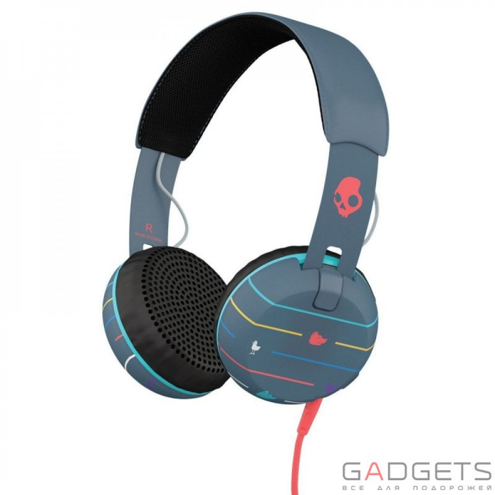 Фото Навушники Skullcandy Stripes/Navy/Blue Grind On-Ear w/tap Tech (S5GRHT-469)