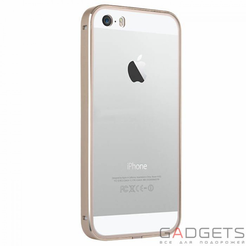 Фото Чохол-бампер Baseus Metal frame + pan shining golden color series for iPhone 5/5S Gold