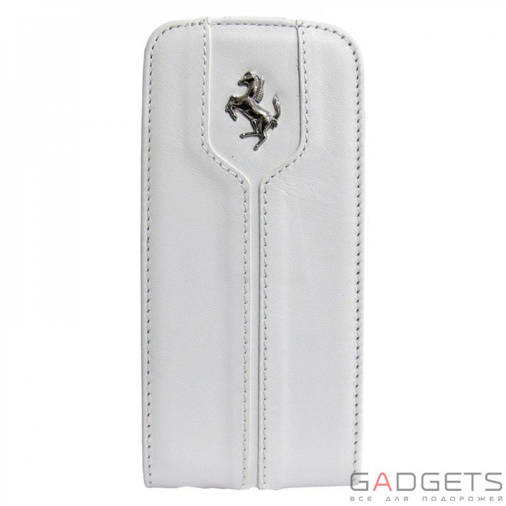 Фото Чехол-флиппер CG Mobile Ferrari Leather Flap Case Montecarlo Collection White for iPhone 5/5S (FEMTFLP5WH)