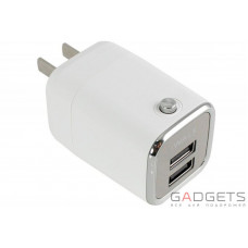 Зарядное устройство iWALK Dual USB travel adapter with power ON/OFF switch White