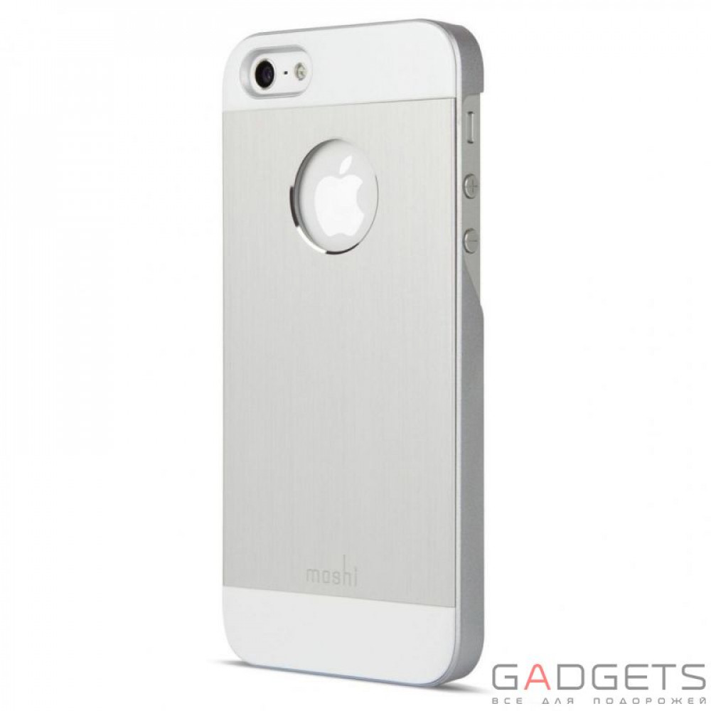 Фото Чохол-накладка Moshi iGlaze Armour Metal Case Silver для iPhone SE/5/5S (99MO061201)