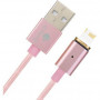 Кабель COTEetCI M11 NYLON Lightning с магнитом Rose Gold (CS2117-MRG) фото 2
