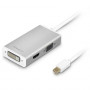 Кабель для видео Macally Mini DisplayPort to DVI/HDMI/VGA adapter (MD-3N1-4K) фото 1