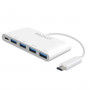 USB Хаб Macally на 4 порта USB-A и USB-C Белый (UC3HUB4C) фото 1