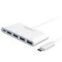 USB Хаб Macally на 4 порта USB-A и USB-C Белый (UC3HUB4C) фото 2