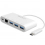 USB Хаб Macally с портами USB-A, Ethernet и USB-C Белый (UC3HUB3GBC) фото 1