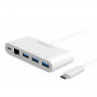USB Хаб Macally с портами USB-A, Ethernet и USB-C Белый (UC3HUB3GBC) фото 4
