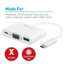 Мультипортовый перехідник Macally 3 в 1 USB-C to VGA Білий (UCVGA) фото 3