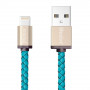 Кабель для зарядки і синхронізації Plusus Lifestar Handcrafted Lightning Cross Turquoise (1 m) (LST2003100) фото 1