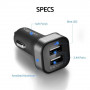 Автомобильное з/у Spigen Dual Port USB Car Charger F24QC Black (4.8A) (SGP11749) фото 2