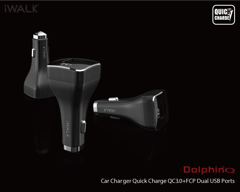 Автомобильное зарядное устройство iWalk Dolphin Q Car Charger Black (CCD006Q)
