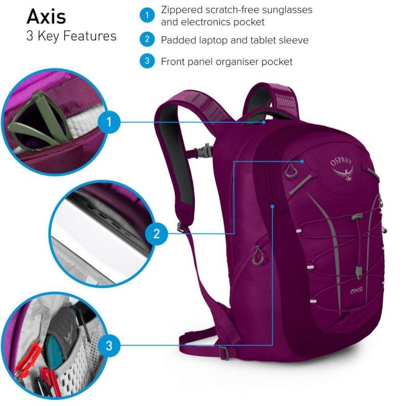 Рюкзак Osprey Axis 18 Black O/S, черный